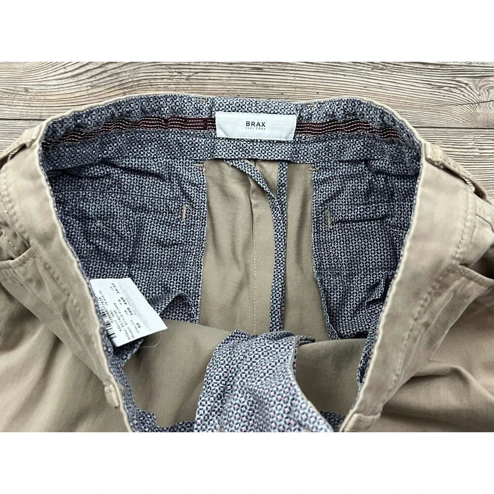 Brax‎ Mens Chino Pants Brown 34/32  (34/28.5 ACTUAL) Beige Straight